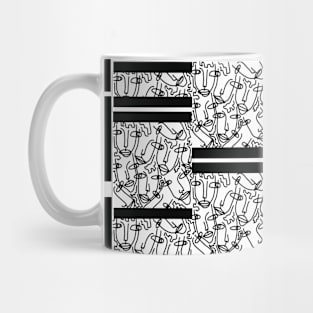 Black and White Face Line Mug